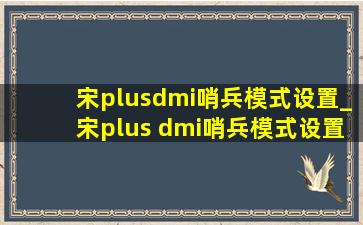 宋plusdmi哨兵模式设置_宋plus dmi哨兵模式设置还可用吗